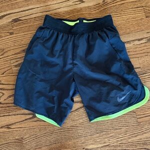 Nike Black Shorts with Neon Green Trim